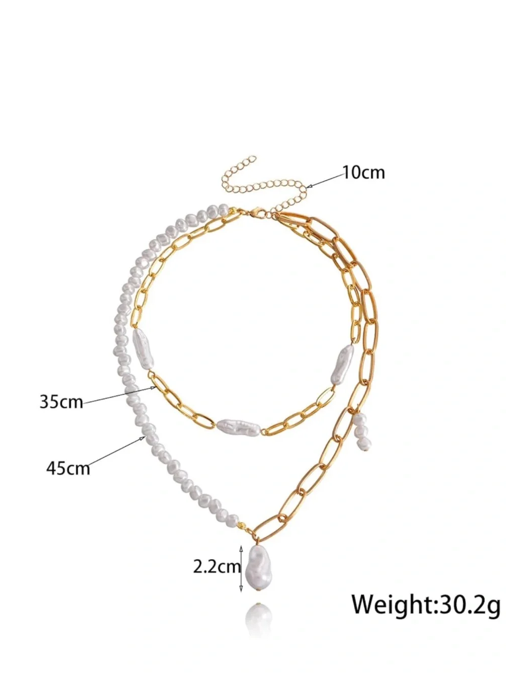 Luxe Baroque Pearl Layered Necklace - Picture 5 of 5